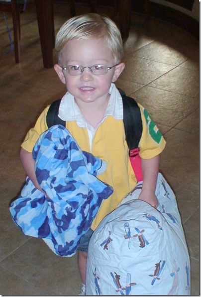 Hunter first day with glasses