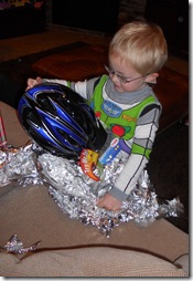 helmet wrapped in foil