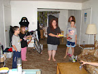 Donovan, Missy, Laura, Josh and Christina bringing Kendra her lemon pie