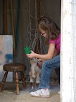 Brandee feeding the other baby goat