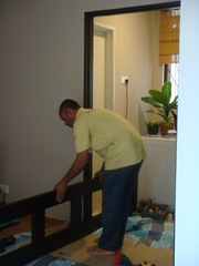 Preparing to install the door