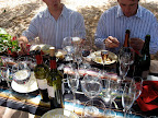 Glasses ready to be filled at Schramsberg luncheon. Glasses ready to be filled at Schramsberg luncheon.