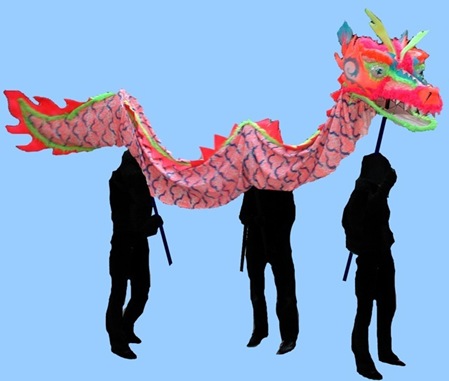 chinese dragon blue bkgrnd