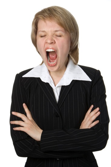 businesswoman with open mouth