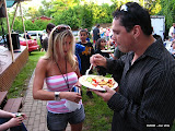 Shane and Dana eating the cow