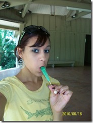 Aubrey enjoying Rock Candy
