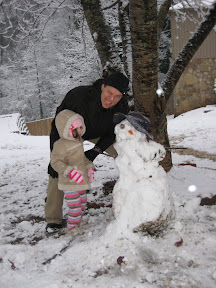 Daddy and Maya with Daddys One-Eyed Snow Pirate