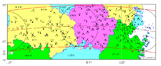 2009年7月22日日全食中国可见全食区域图