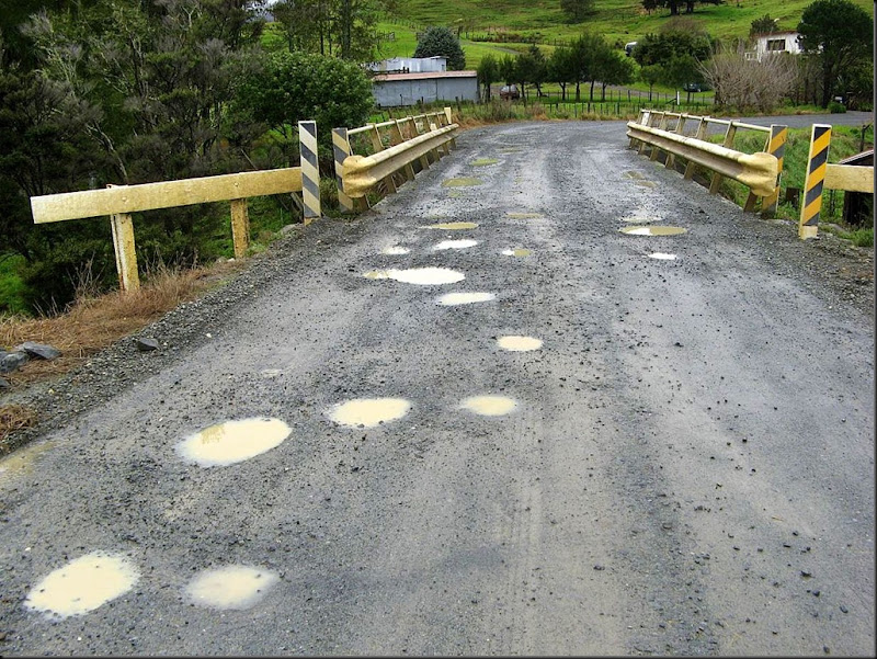 pot holes at bridge