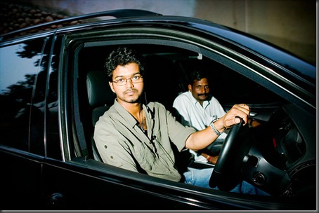 Vijay in his black BMW