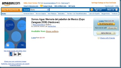 Memoria de venta en Amazon