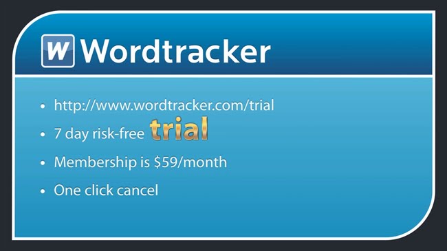 Sign up for your risk free trial of Wordtracker