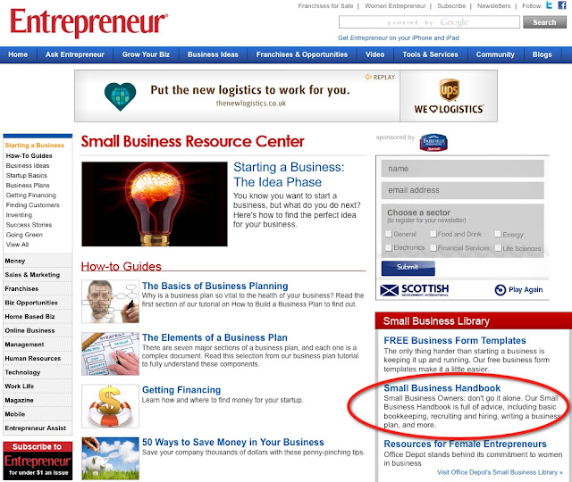 Linking text small business links Entrepeneur