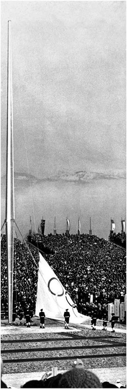 The flag is slowly raised aloft