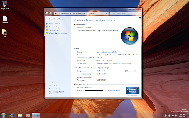 systemproperties Windows 7 SP1 Build 7201 Screenshots And Brief Review
