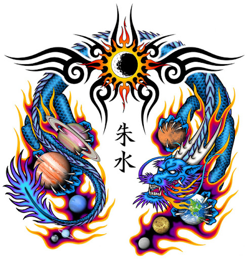 tribal dragon tattoos images. Tribal Dragon Tattoo Flash