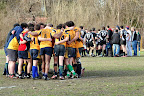 Halftime huddle.