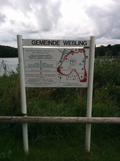 Schild am Wesslinger See