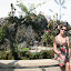 Lynette outside one of the ever popular miniature gardens in Hoi An.