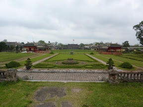 Looking back at the now empty courtyards of Hue citadel, once teeming with over two hundred buildings.