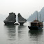 A junk next to the famous 'Kissing Rock'. We can't see it either!