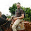 Steve on his lovely horse who was a lot calmer than mine and mine's older brother...