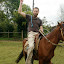 Yeah, he didnt do that when the horse was running...