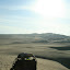 Our buggy silhouetted against the lowering sun.