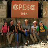 The happy crew at the bottom of the downhill; now all that is left is about 1,500m of up!