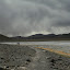 Looking back at our path; the stormy sky made for great photos.