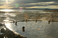 But staying in the hot thermal waters was surprisingly easy...