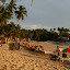 Sitting at a table on the beach, looking left. We were quite busy in Goa.