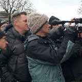 © Karen Partridge. WWT Slimbridge, January 2011. Students with Cameraman, Robin Smith