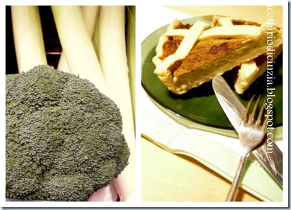Torta salata broccoli porro e philadelphia Torta salata broccoli porro e philadelphia