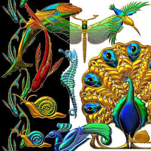 Luscious Art Nouveau Animal Ornaments Photoshop nicegfx.com