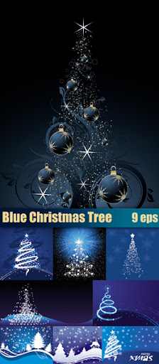 Blue Christmas Tree Vector nicegfx.com