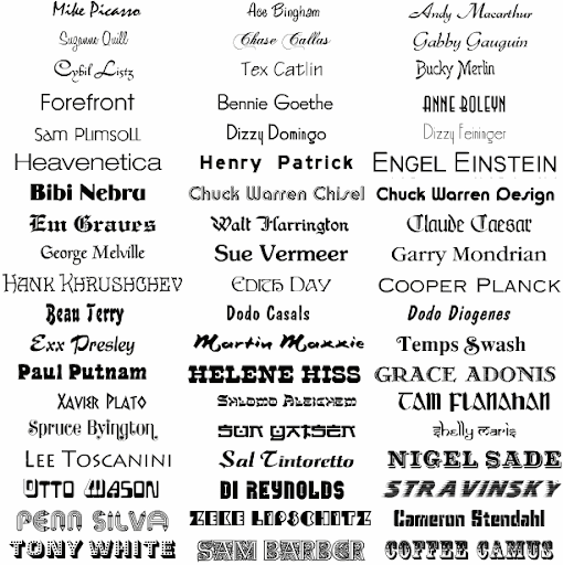 9500 Yazı Tipi Fonts nicegfx.com