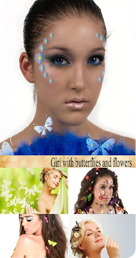 Stock Photo: Girl with butterflies and flowers nicegfx.com