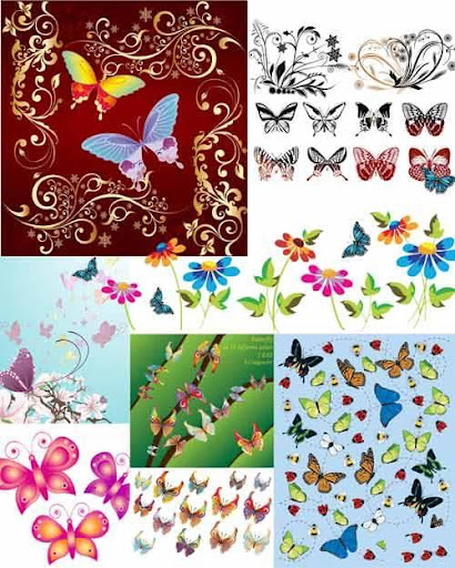 Butterflies - vector Set  nicegfx.com