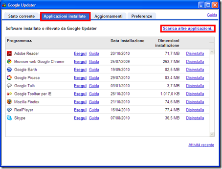 come scaricare installare aggiornare google pack updater