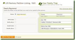 Save record to tree doesn't allow event specification or addition of missing fields