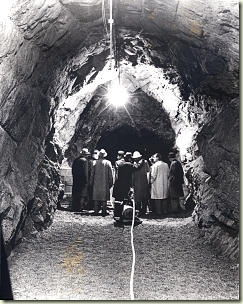 Leaders inspect a tunnel during construction Leaders inspect a tunnel during construction
