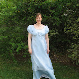 Shannon's Regency dress, front (it was a little windy)
