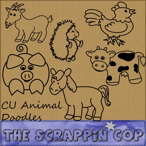 http://thescrappincop.blogspot.com/2009/04/cu-farm-animal-doodles.html