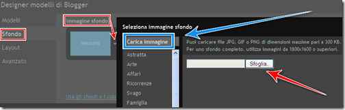 come mettere sfondo foto immagine personalizzate blogger