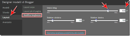 come modificare larghezza colonna laterale blog blogger