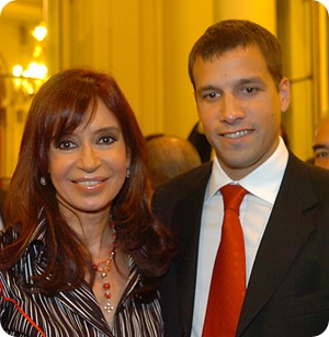 Juan Pablo de Jesús con la Presidenta Cristina Fernandez de Kirchner