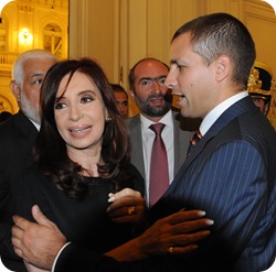 Juan Pablo de Jesús con Cristina Fernandez de Kirchner