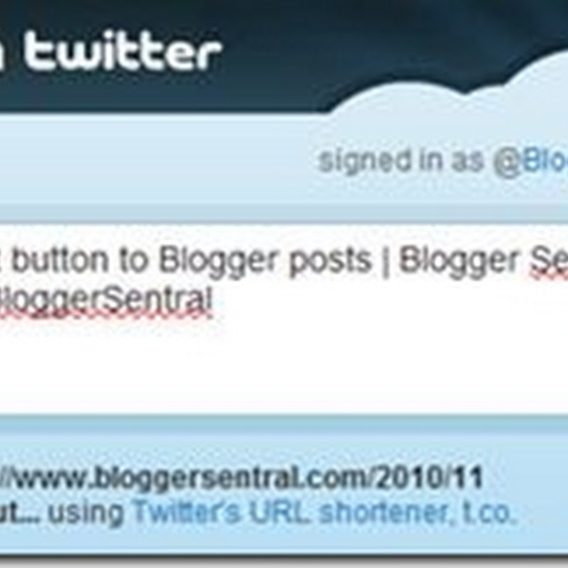 Add Twitter tweet button to Blogger posts