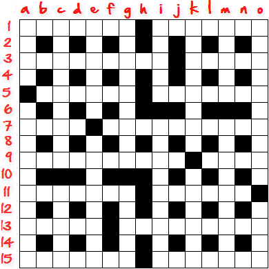 15x15 Crossword Grid, to be numbered